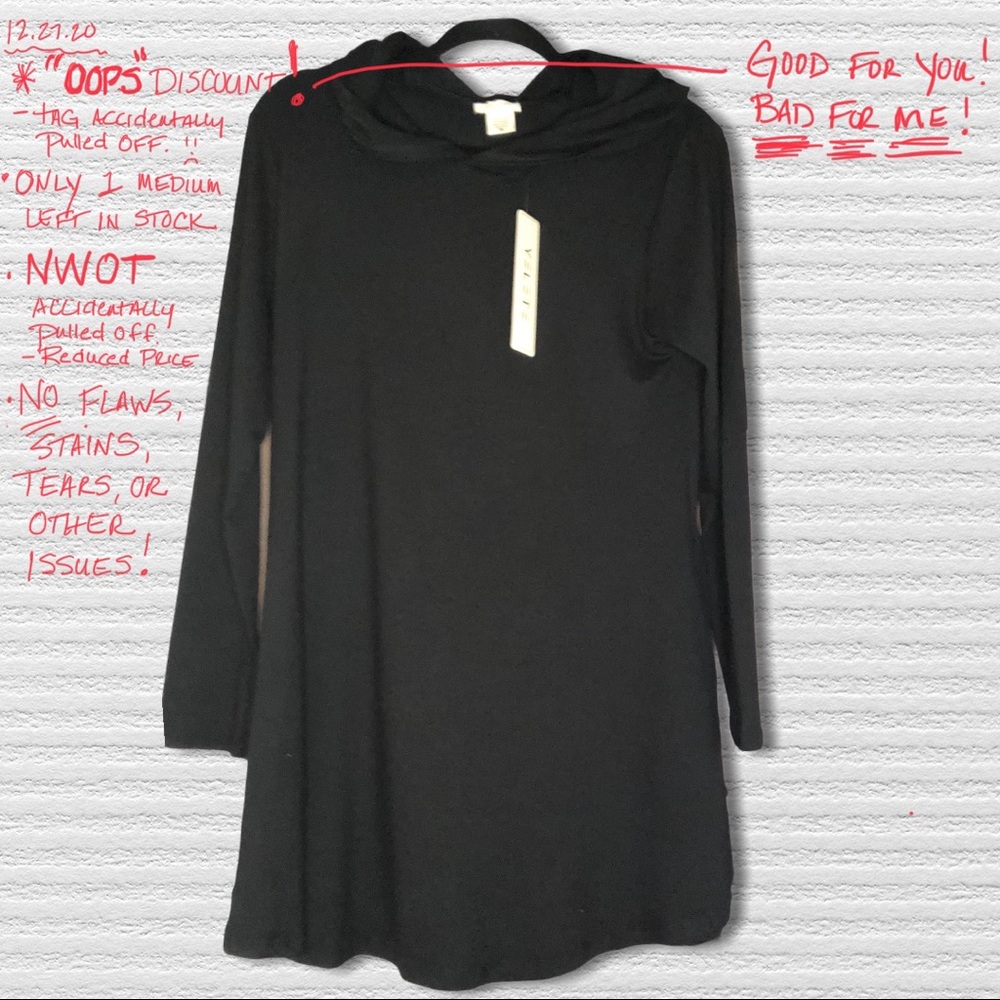 Black long-sleeve hoodie. Comfy, cozy shirt!😘😘